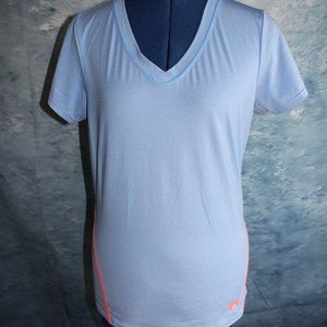 Under Armour ISO-Chill Heatgear V-Neck Blue Coral Fitted Short Sleeve Shirt ~S~